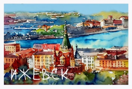 Магнит алюминиевый Вид на пруд