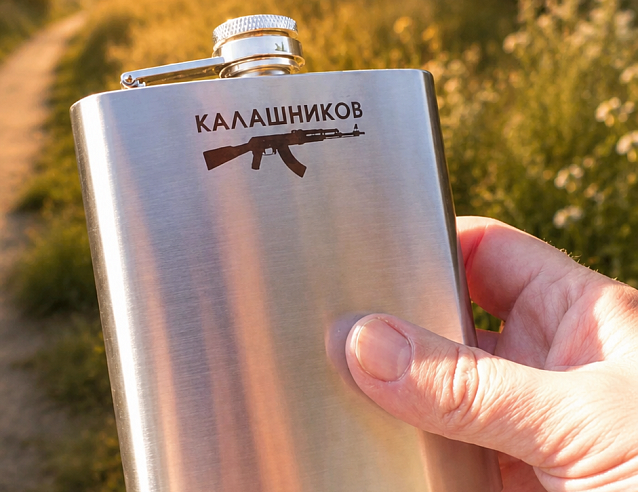 Фляжка "Калашников", 200 мл, сталь. Фото № 2