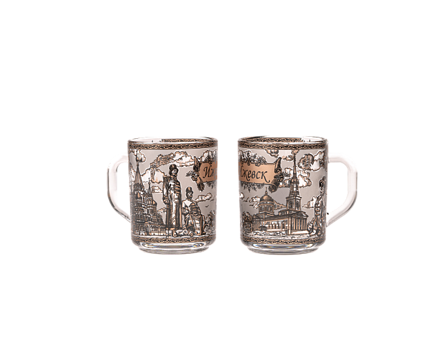 Набор "Ижевск" из 2 чайных кружек (стекло). Фото № 4