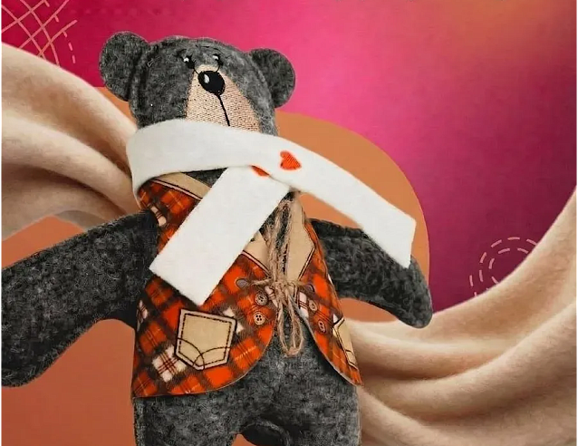 Игрушка из войлока "Ижевский медведь". Фото № 7