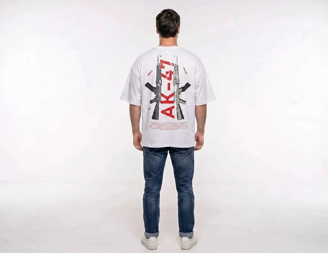 Футболка бланковая Oversize Premium белая "Два автомата" (48-50\L). Фото № 2