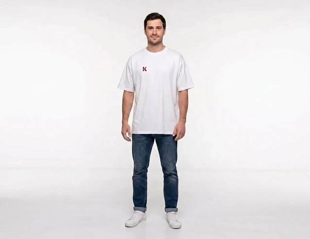 Футболка бланковая Oversize Premium белая "Два автомата" (48-50\L). Фото № 1